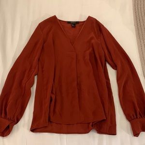 Burnt Orange Long Sleeve Blouse